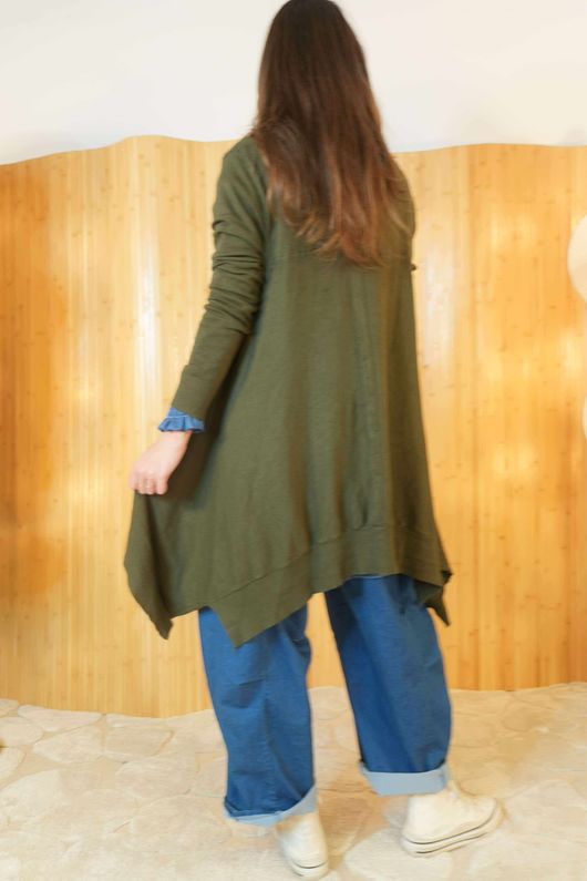 Mabel Dip Side Stretch Fine Knit Khaki /30=